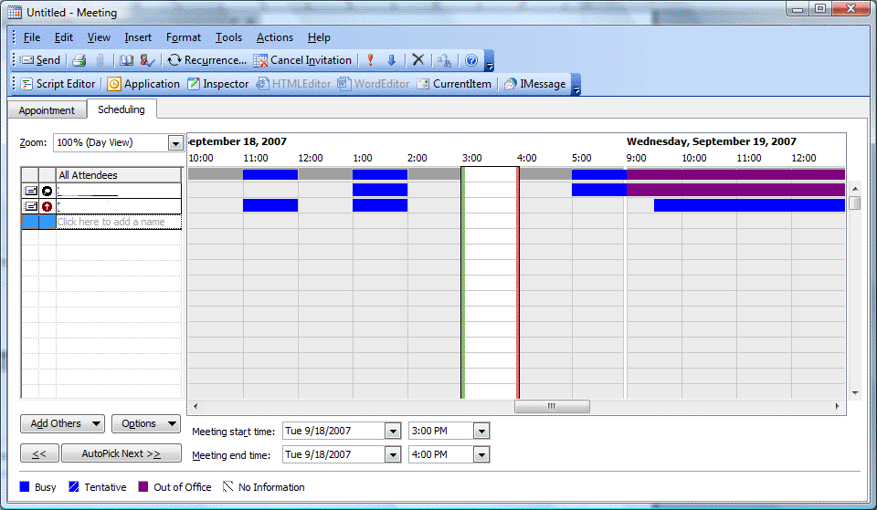 Informações de Livre/Ocupado