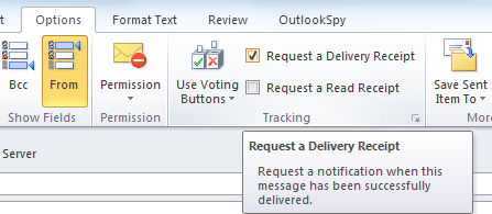 Request a delivery notification in Outlook