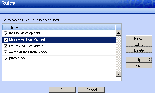 Rules overview dialog