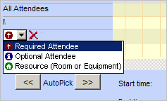 Attendee or resource option