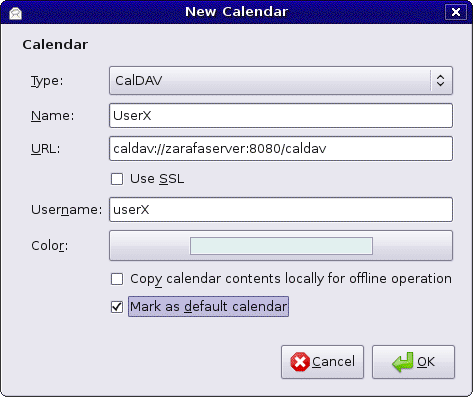 CalDav details